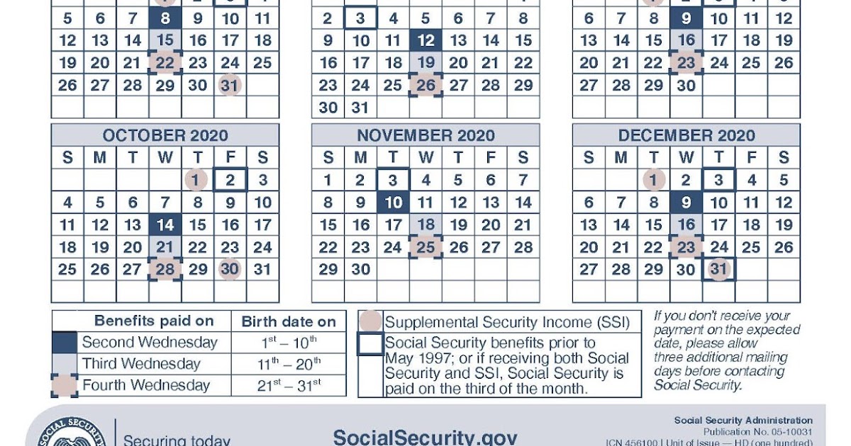 Social Security Payments Calendar Customize And Print