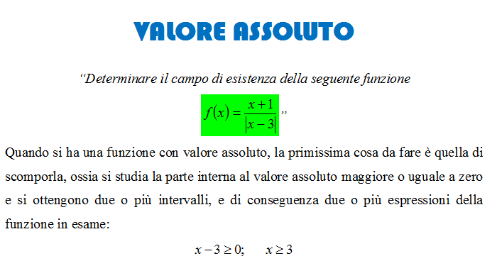 MateMania: funzioni con valore assoluto: dominio