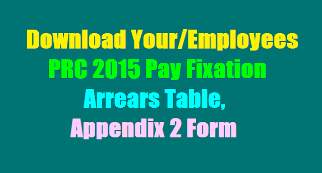 Download your Employees PRC 2015 Pay Fixation Arrears Table, Appendix 2 Form Download your Employees PRC 2015 Pay Fixation Arrears Table, Appendix 2 Form