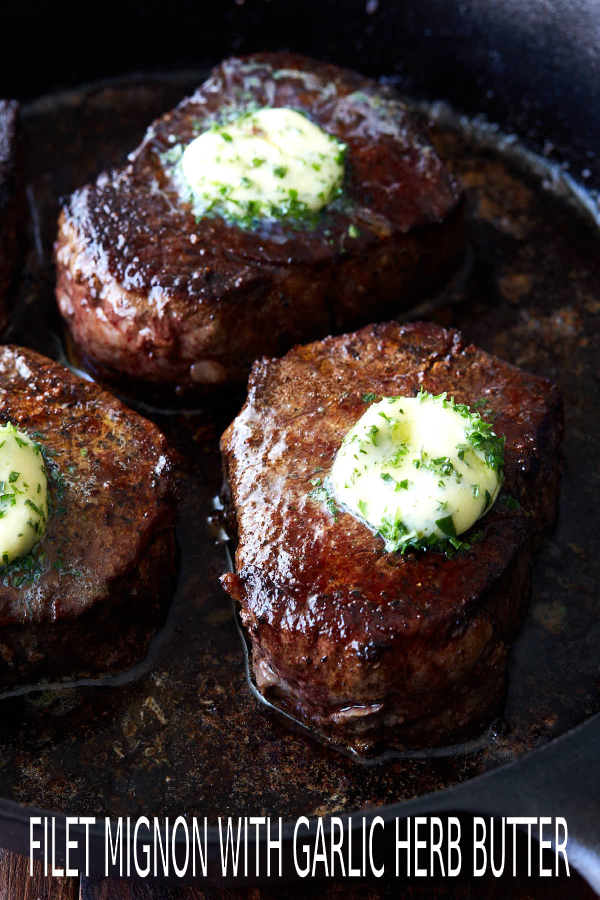 FILET MIGNON WITH GARLIC HERB BUTTER happy cook