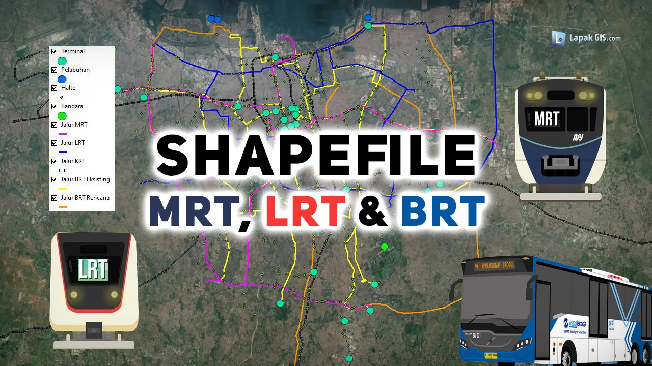 Data Shapefile MRT, LRT dan BRT Jakarta