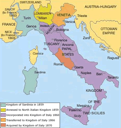 italian risorgimento unification map