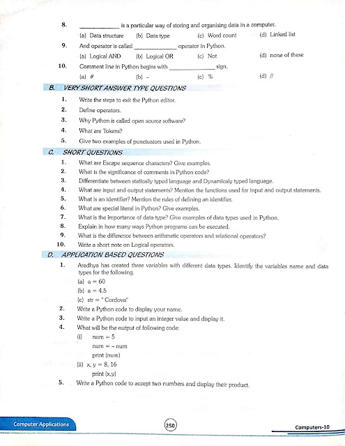 Q & A Chapter 1 | Python | Class 10 CBSE | Computer Application