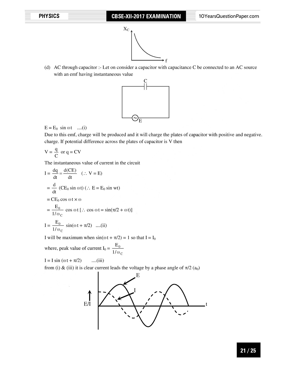 cbse class 12th 2017 board physics Solved paper cbse class 12th 2017 Physics Answer key