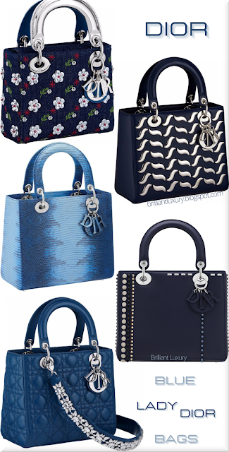 ♦Dior Lady Dior Blue Bag Collection 2016 #bags #dior #ladydior #brilliantluxury