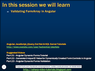 Sql server, .net and c# video tutorial: Angular formarray validation ...