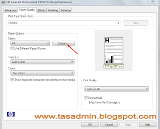 CARA MENAMBAH UKURAN KERTAS F4 PADA PRINTER  tasADMIN