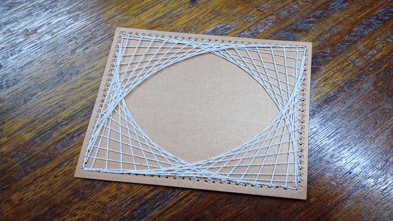 AZLINA ABDUL How to sew Square String Art on paper Craft Tutorial