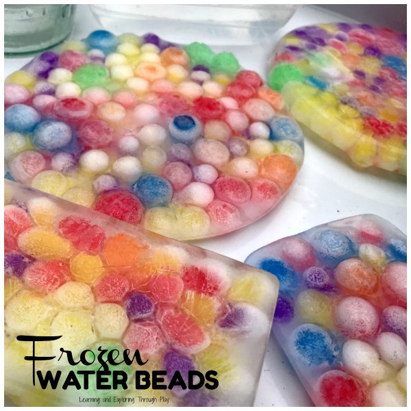 Frozen Water Beads Sensory Play for Preschoolers