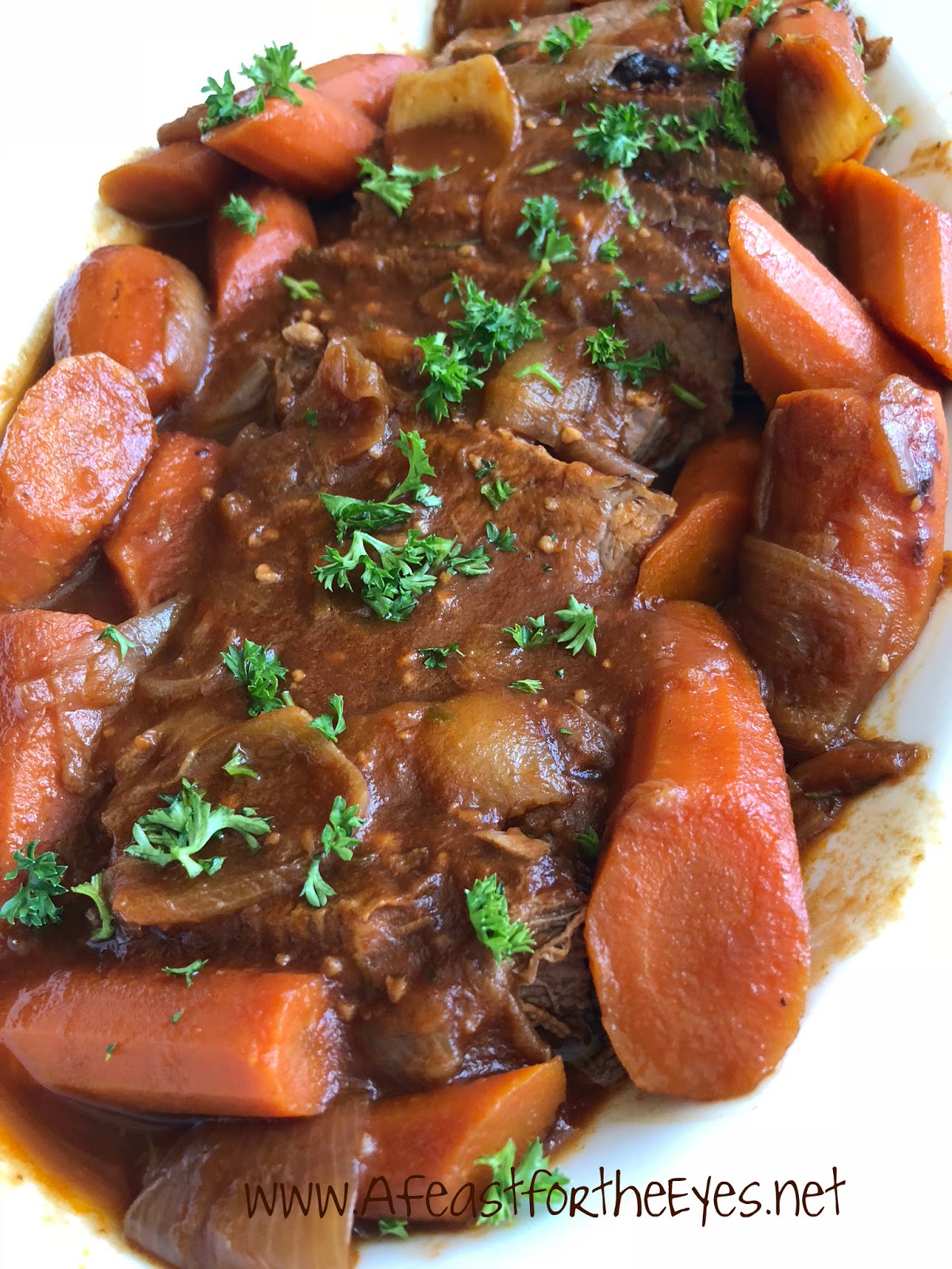 Tender and Flavorful Braised Brisket and Vegetables - A Feast For The Eyes