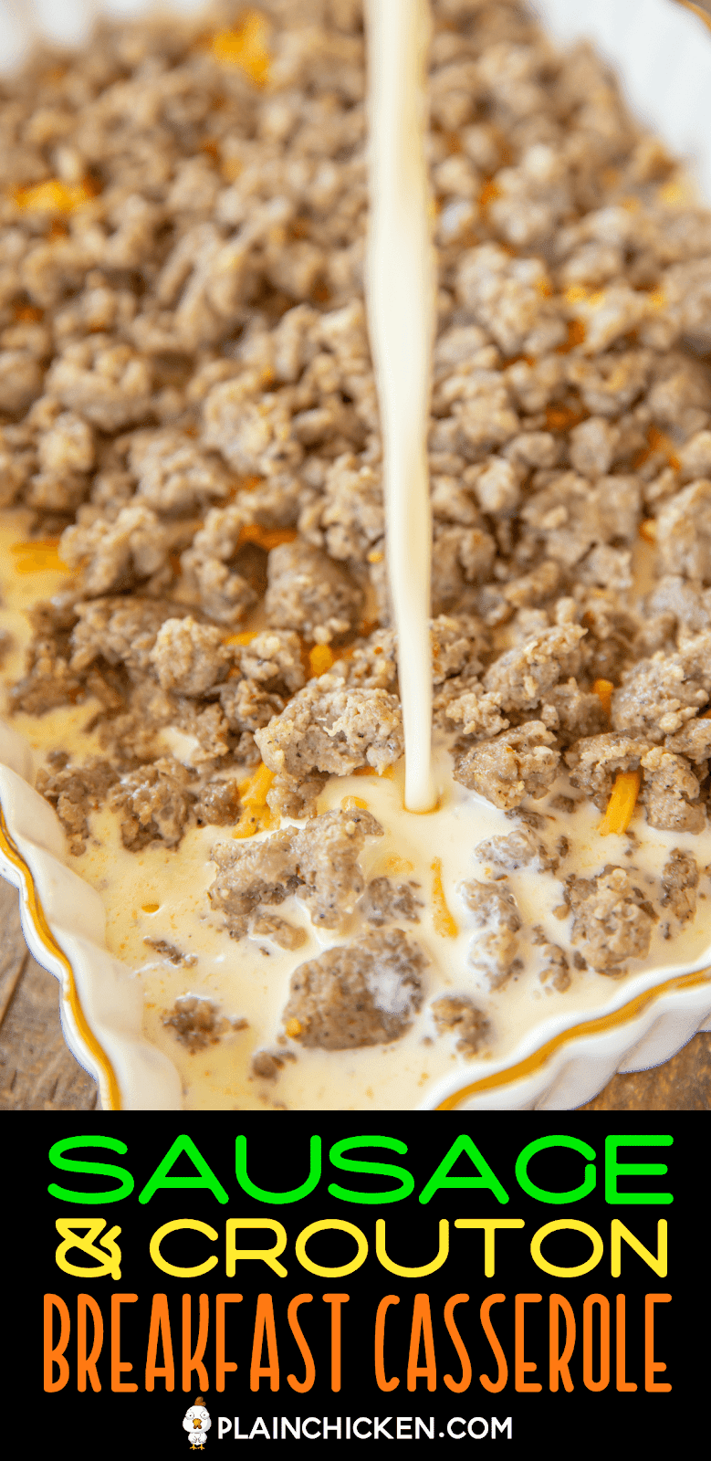 Sausage & Crouton Breakfast Casserole Plain Chicken®