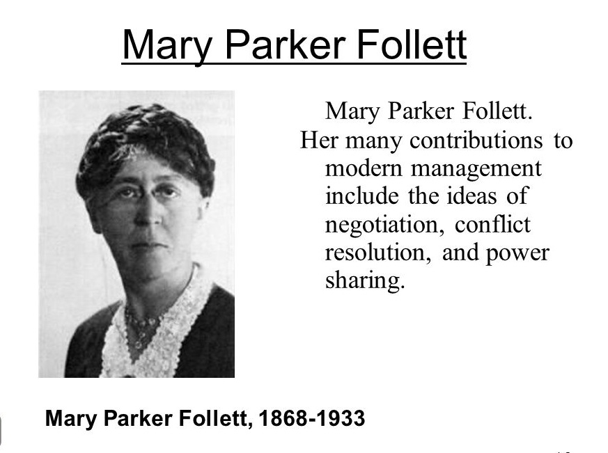 MARY PARKER FOLLETT pioneer in the fields of organizational theory and organizational behavior