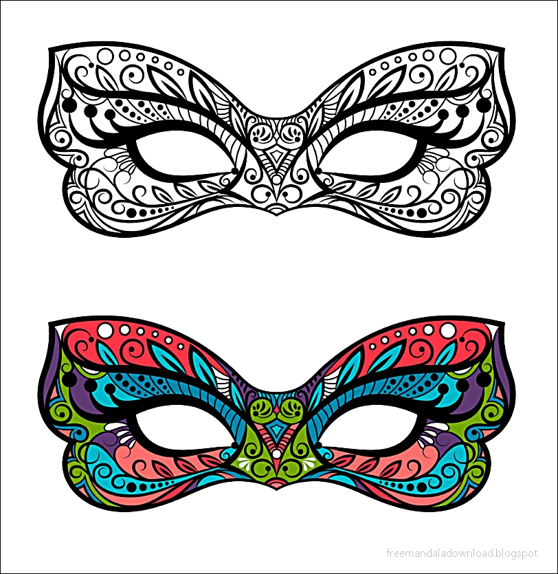 malvorlagen karneval masken mandala  free mandala