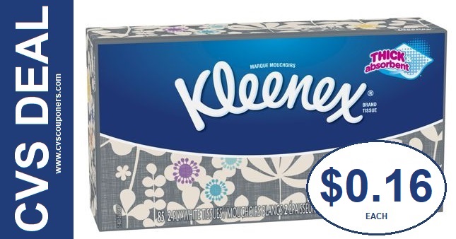 Kleenex Facial Tissue CVS Coupon Deal $0.16