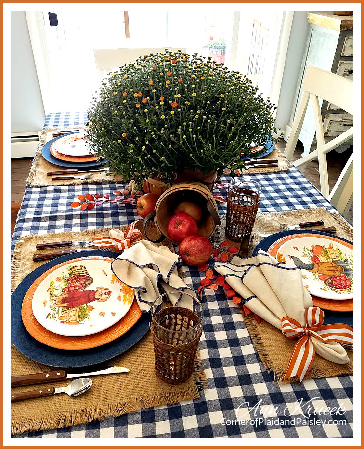 Dog Days of Fall - A Fun Fall Table - Corner of Plaid and Paisley