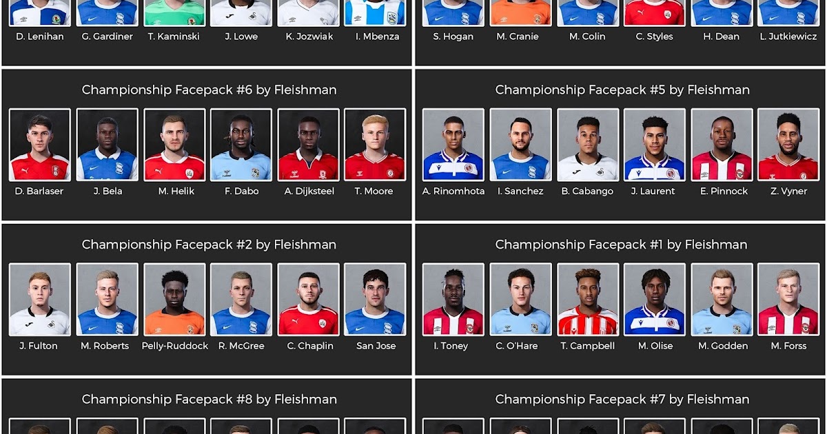 PES 2021 Championship Facepack #1 to #8 by Fleishman ~ PESNewupdate.com