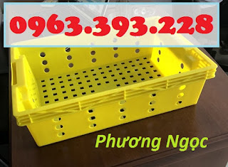 Sóng cá HS002, sọt nhựa đựng hải sản, sóng hở HS002, sọt đựng cá