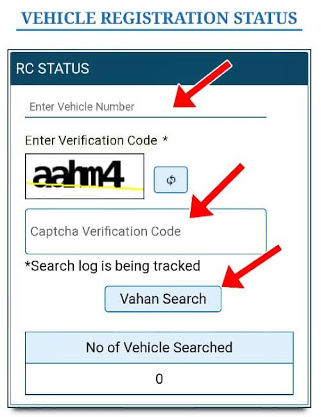 Check Vehicle Regitrtion Status Check Vehicle Regitrtion Status