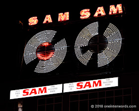 The iconic Sam The Record Man sign at NXNE 2018 at Yonge-Dundas Square on June 16, 2018 Photo by John Ordean at One In Ten Words oneintenwords.com toronto indie alternative live music blog concert photography pictures photos