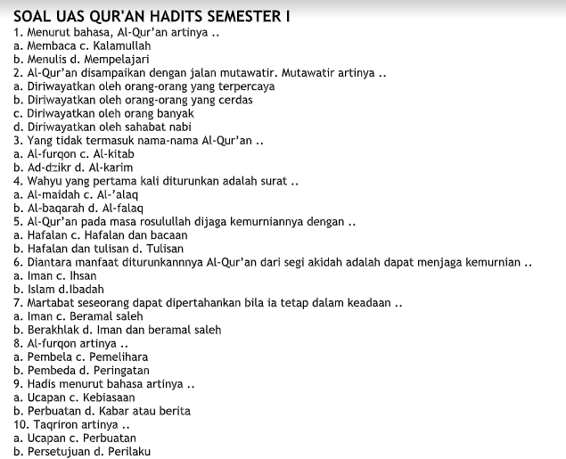 Quran Hadits Kelas 7 Semester 2 Nusagates