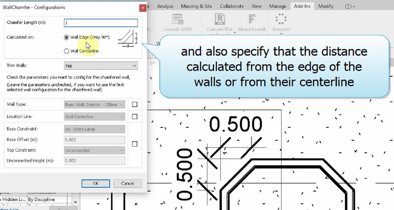 Revit AddOns Wall Chamfer