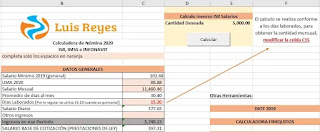 Calculadora de Nómina 2020 en Excel
