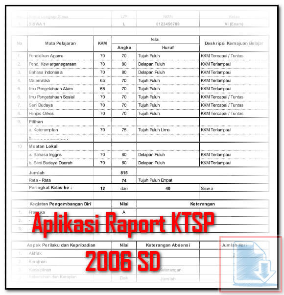 Xls Format Excel Aplikasi Raport KTSP 2006 SD Xls Format Excel Aplikasi Raport KTSP 2006 SD