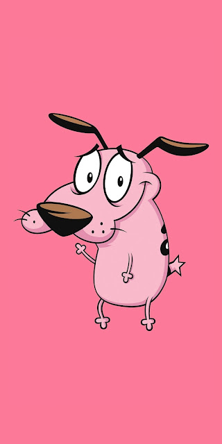 Courage pink cowardly dog ​​background