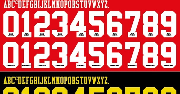 FONT FOOTBALL: Font Vector Manchester United Umbro 1992 kit