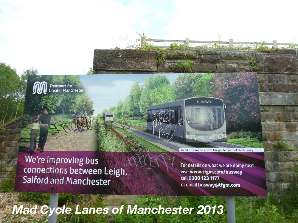 Leigh Guided Busway Map Mad Cycle Lanes Of Manchester: Leigh Guided Busway Cycle Track