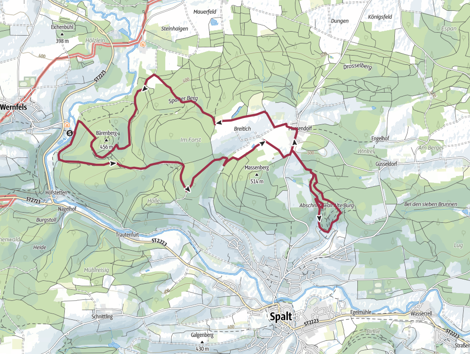 Massendorfer Schlucht, Müllersloch und Bärenburg bei Spalt
