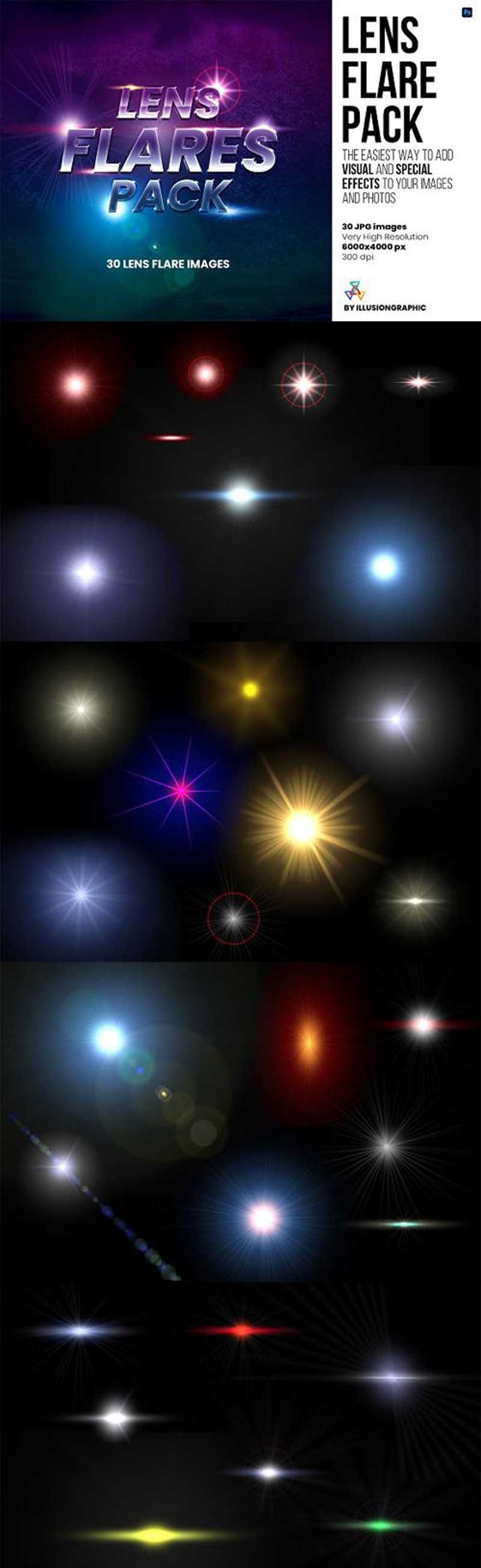 Lens Flare Pack - 30 Images 2 fgjhf