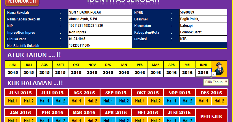 Aplikasi Laporan Bulanan Sekolah SD SMP SMA Lengkap Versi Terbaru