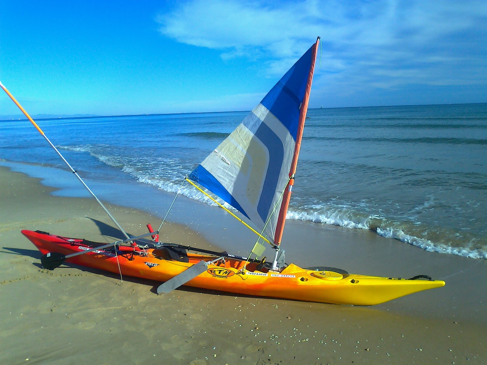 Kayak Fishing Sensations EL "DISCOVELY JR" A PRUEBA. KAYAK A VELA