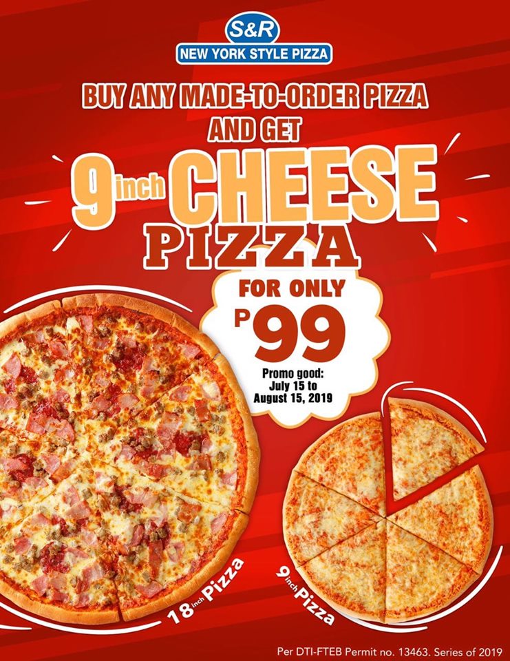 Manila Shopper S R New York Style Pizza Buy1 Get1 At P99 Promo July Aug 19