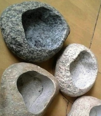 cara membuat pot tanaman dari sebongkah batu
