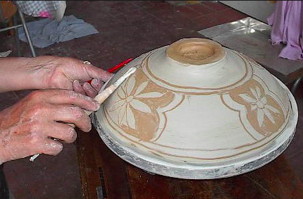 ورشة الخزاف البطانة كمعالجات لونية للسطح الخزفي