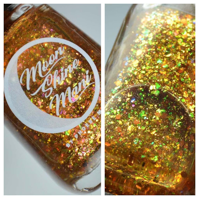 gold glitter nail polish in a bottle