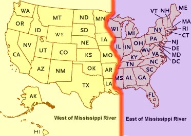 Map of Mississippi River