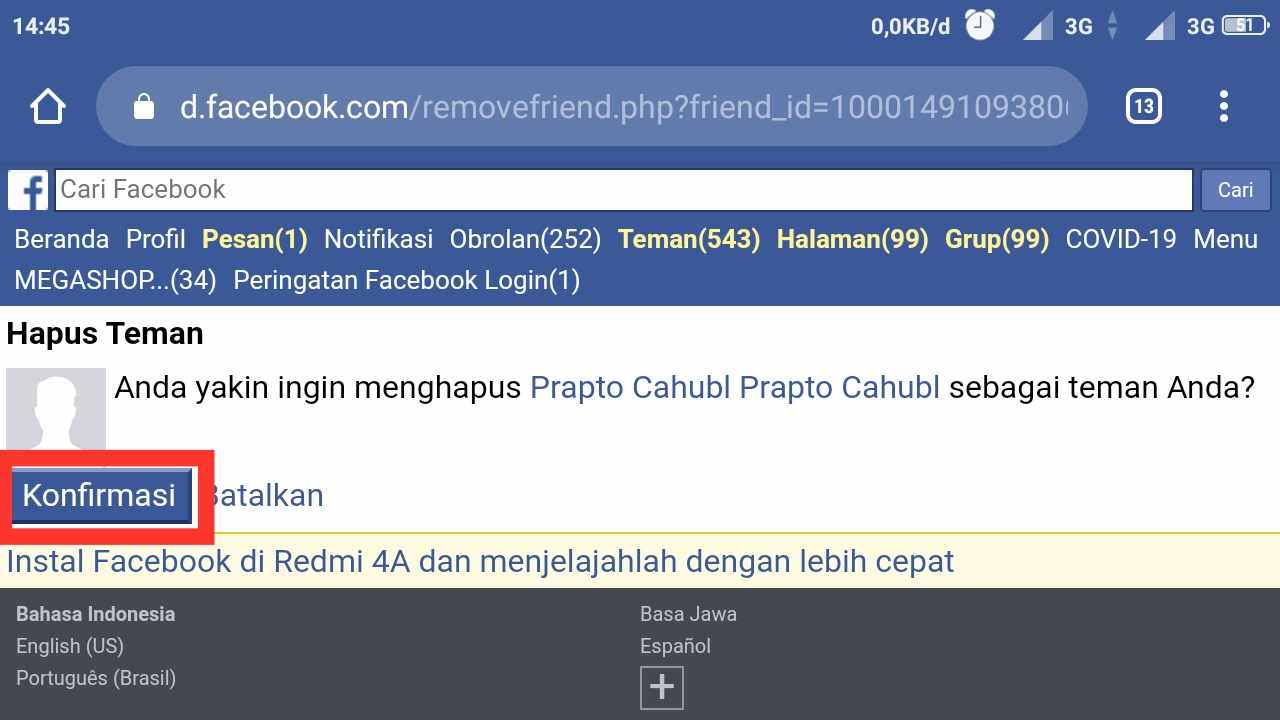 Cara mudah menghapus pertemanan di fb yang sudah tidak aktif