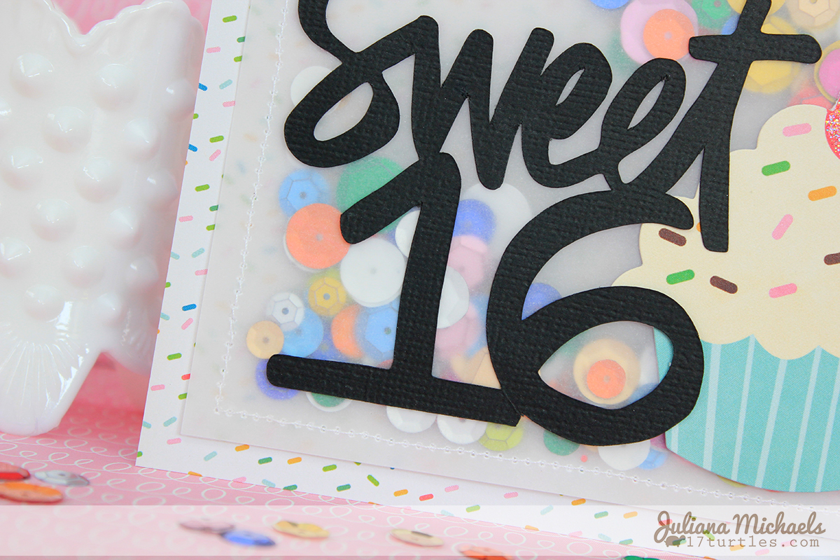 Sweet 16 Happy Birthday Card by Juliana Michaels #pebblesinc #birthdaycard #vellum #sequins