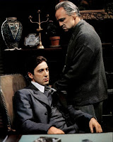 Marlon Brando and Al Pacino in The Godfather