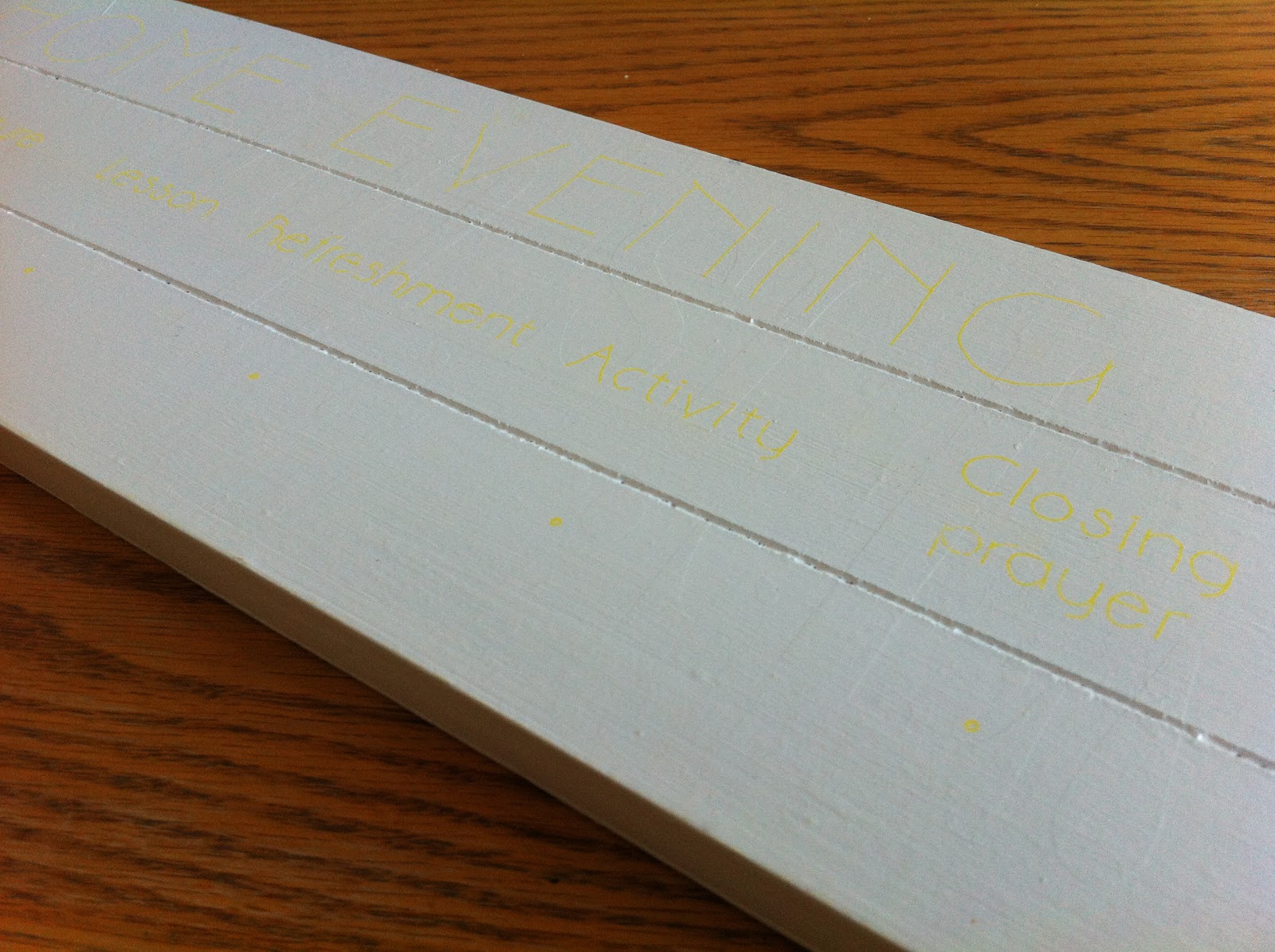 The Blue Basket Family Home Evening board using transfer paper