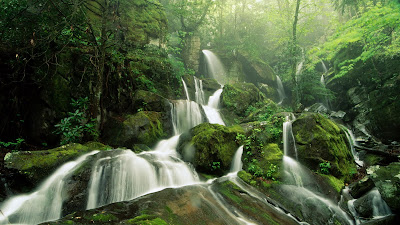 Beautiful Clear Water Fall Natural Background Wallpaper For Laptop Widescreen