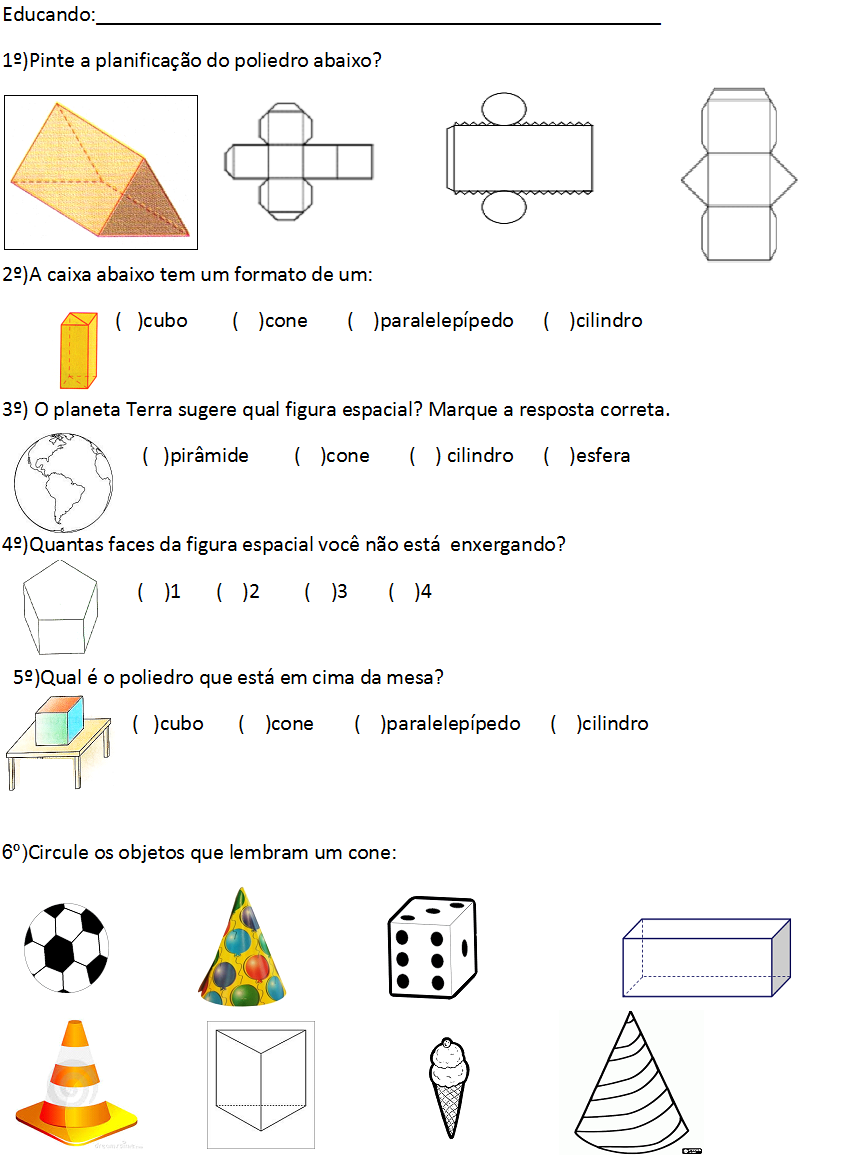 Atividades De Solidos Geometricos 4 Ano Educa