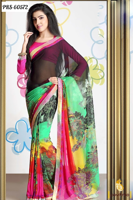 New Style Casual Wear Multi Color Art Silk Digital Printed Sarees Online Shopping with Lowest Cost Prices Discount Offer Deal at Pavitraa.in
