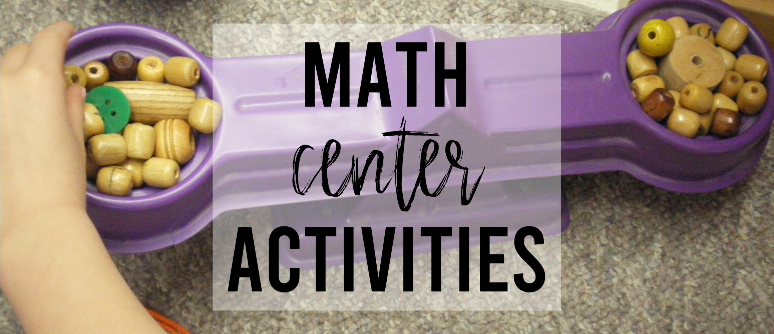 Math Center activities for Kindergarten