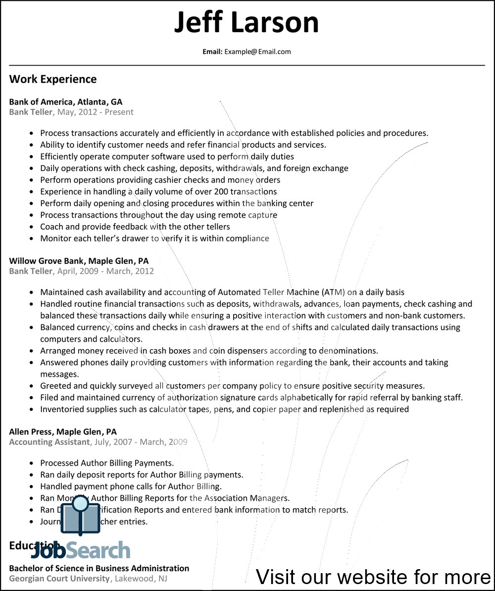 bank resume template bank resume template download Bank Resume Template 2020 bank resume template for freshers bank teller resume template