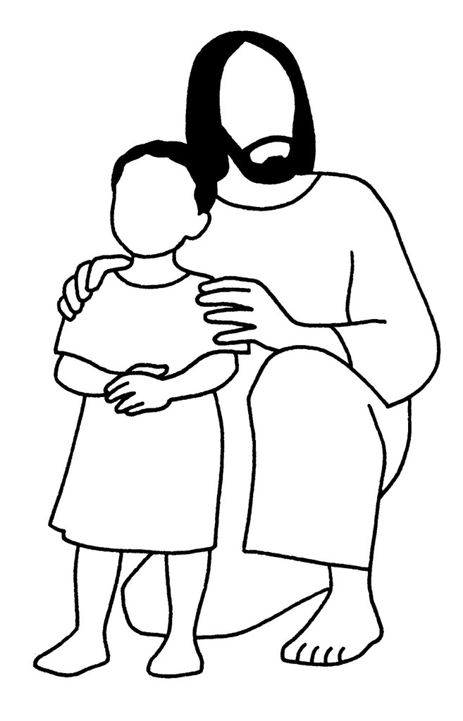 Coloriages : Jésus et les enfants.