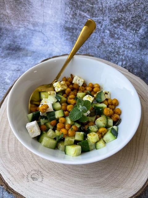 Salade composée - Recette végétarienne - Pois-chiches - légumineuses - Recette facile - IG bas